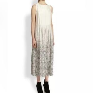 Band of Outsiders Degrade Ombre Leopard Animal Print Pleated Button Maxi Dress 4